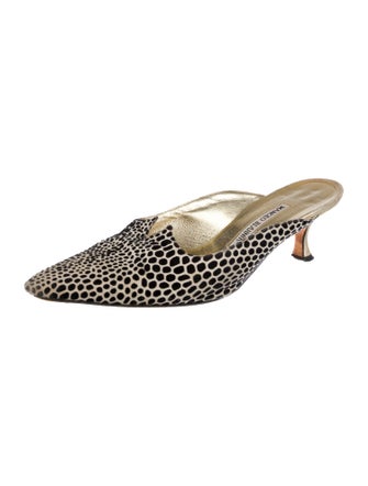 Manolo Blahnik Animal Print Mules