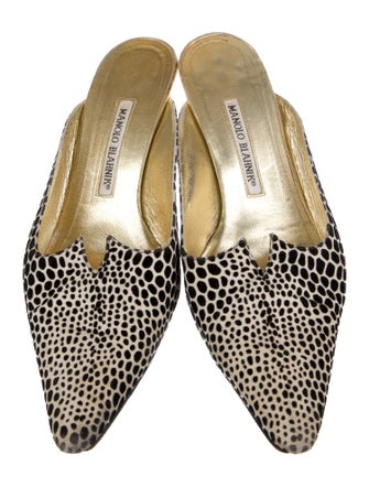 Manolo Blahnik Animal Print Mules