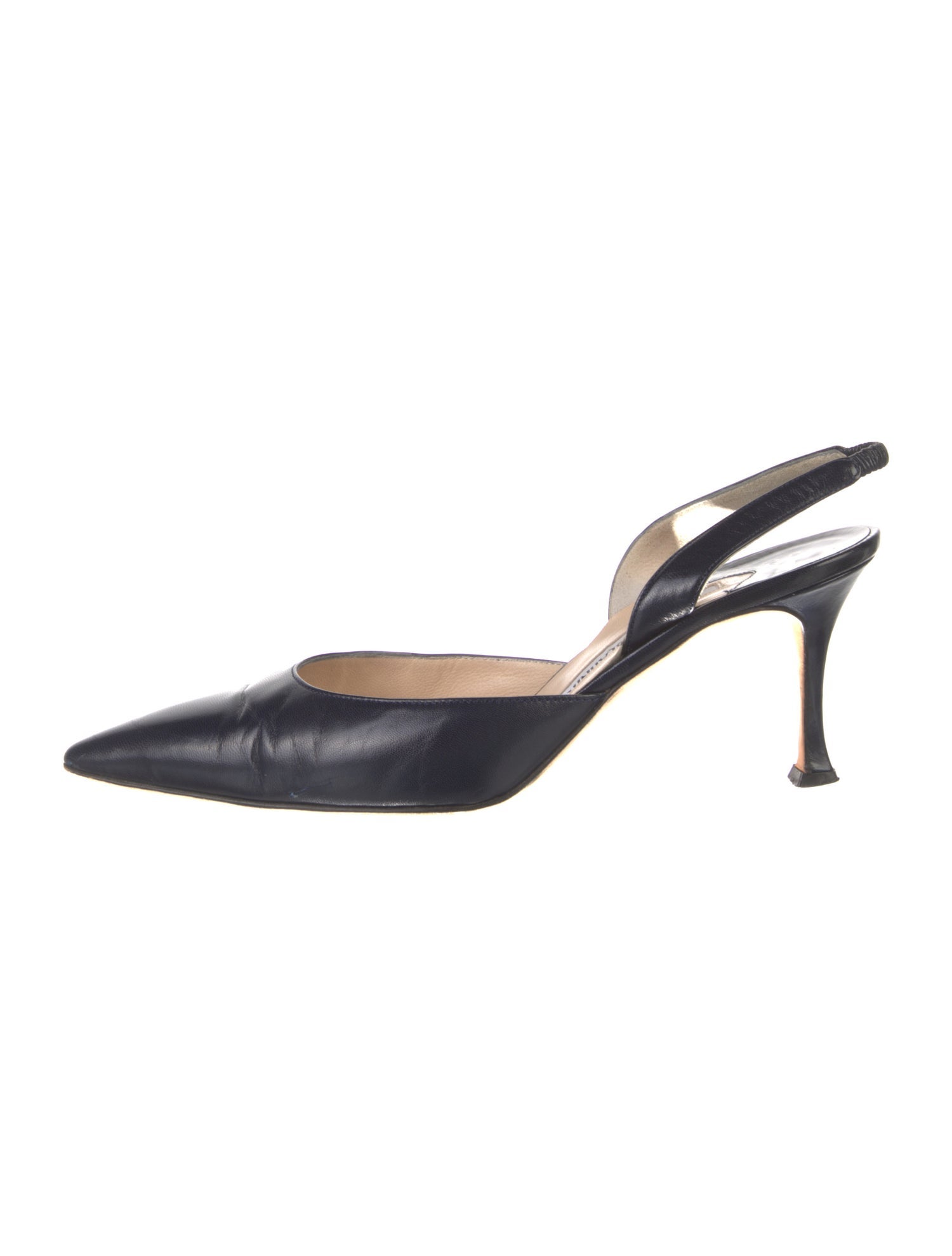 Manolo Blahnik Leather Slingback Pumps