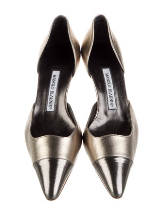Manolo Blahnik Leather D'Orsay Pumps