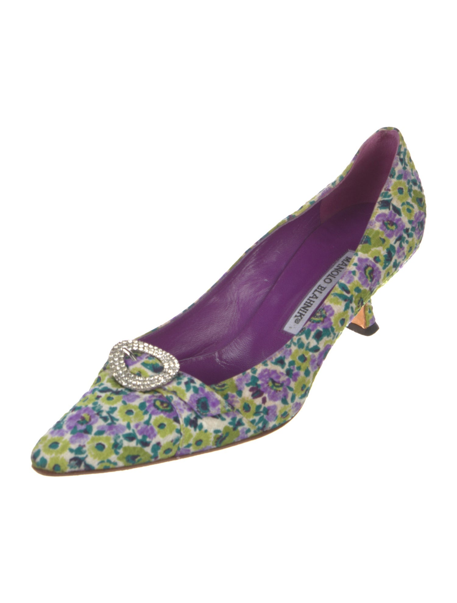 Manolo Blahnik Maysale Floral Print Pumps
