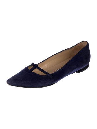 Manolo Blahnik Suede Mary Jane Flats