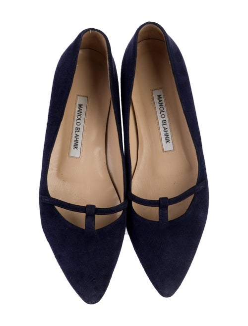 Manolo Blahnik Suede Mary Jane Flats