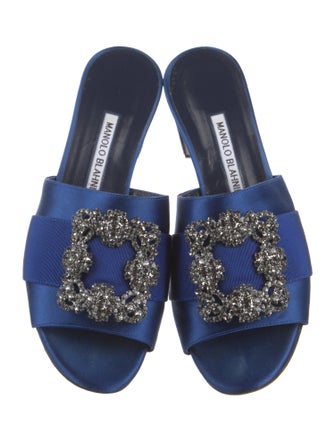 Manolo Blahnik Martamod Martanew Satin Slides