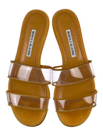 Manolo Blahnik Suede Slides