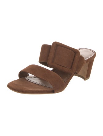 Manolo Blahnik Suede Slides