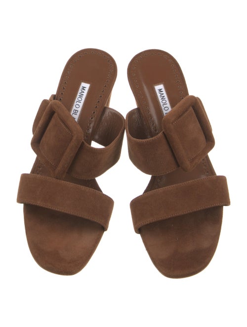 Manolo Blahnik Suede Slides