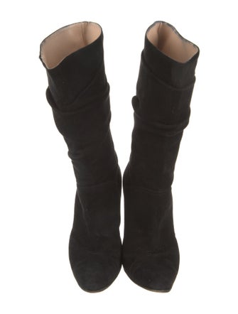 Manolo Blahnik Suede Slouch Boots