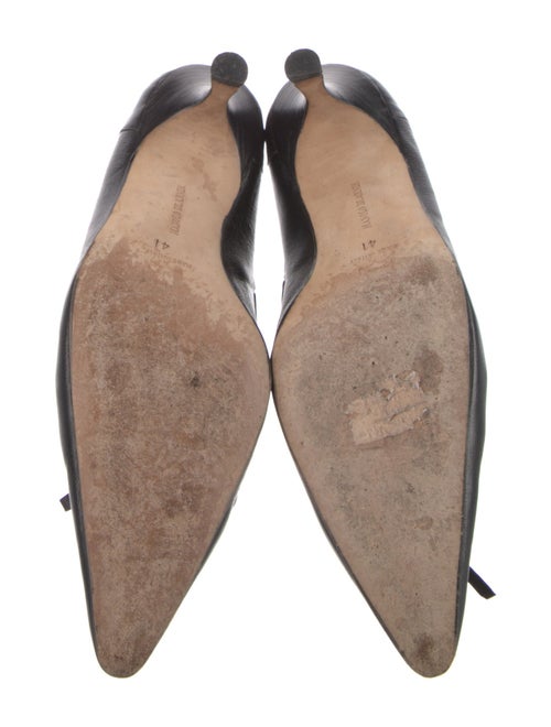 Manolo Blahnik Leather Bow Accents Pumps