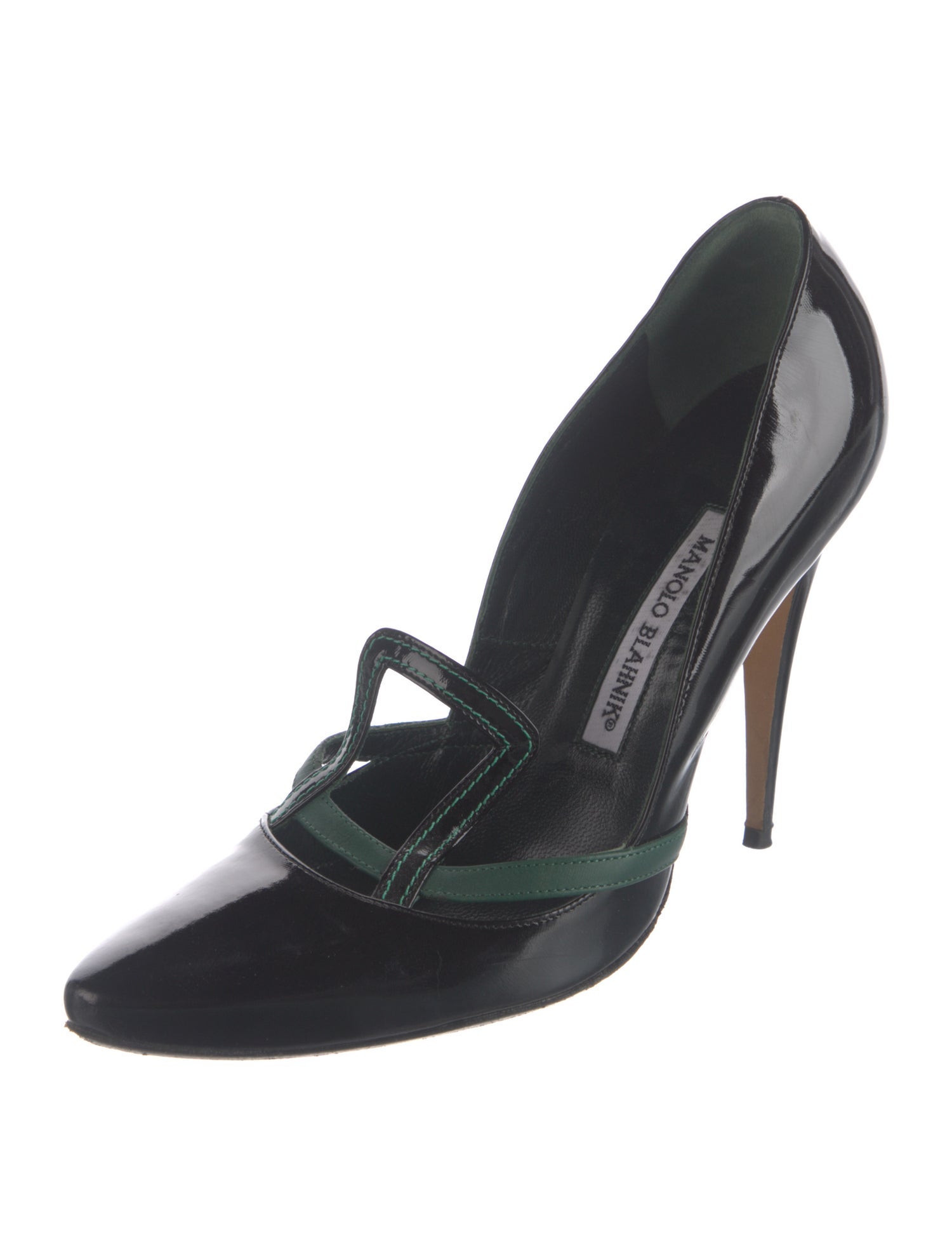 Manolo Blahnik Patent Leather T-Strap Pumps
