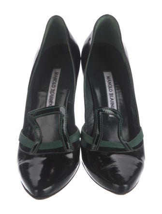 Manolo Blahnik Patent Leather T-Strap Pumps