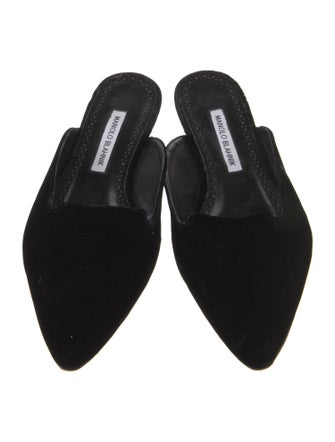 Manolo Blahnik Velvet Mules