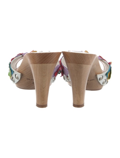 Manolo Blahnik Camellia Accent Leather Slides