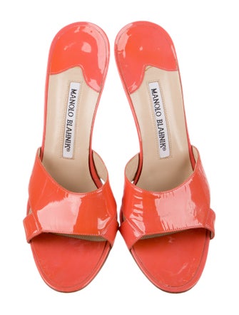 Manolo Blahnik Patent Leather Slides