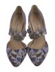 Manolo Blahnik Satin Crystal Embellishments D'Orsay Pumps