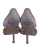 Manolo Blahnik Satin Crystal Embellishments D'Orsay Pumps