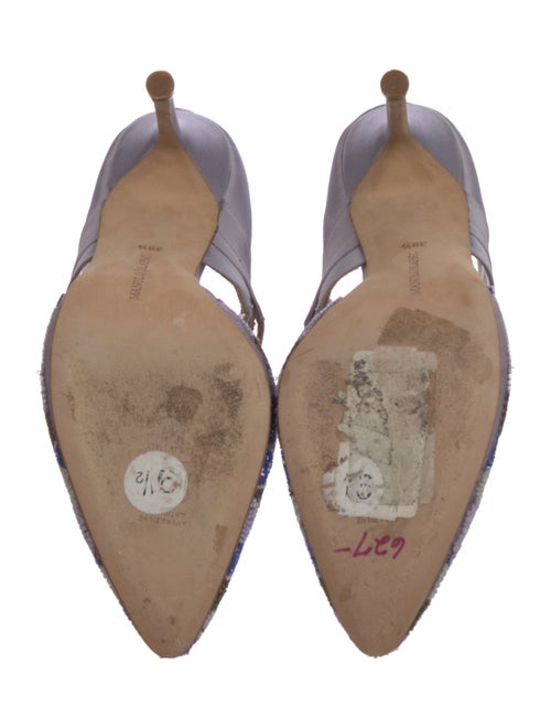 Manolo Blahnik Satin Crystal Embellishments D'Orsay Pumps