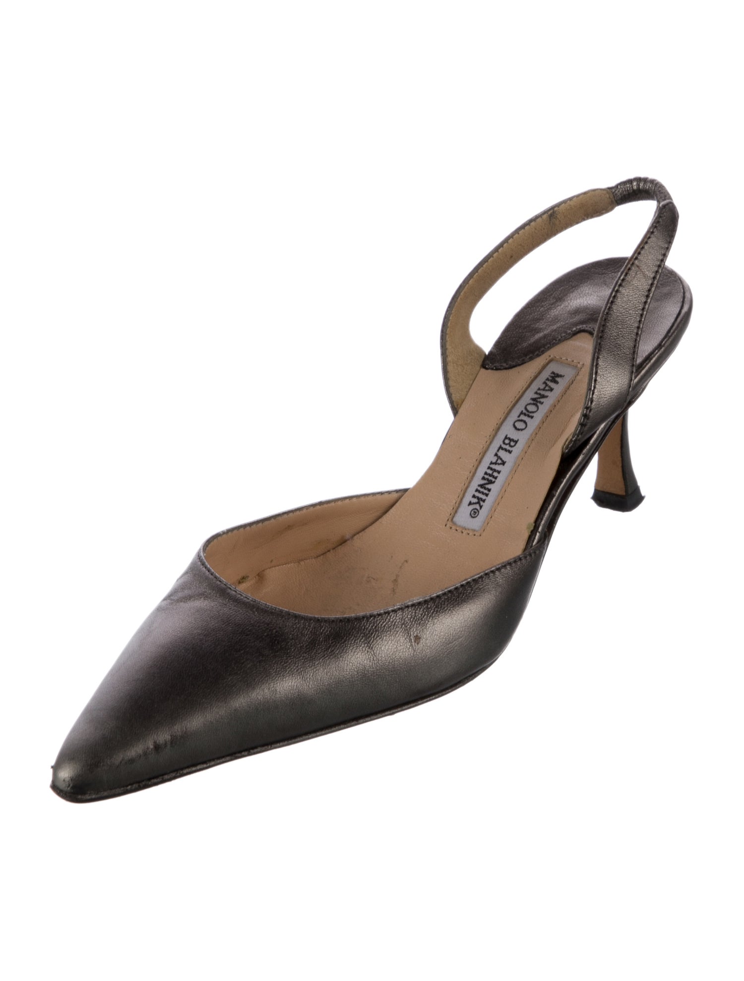 Manolo Blahnik Leather Slingback Pumps
