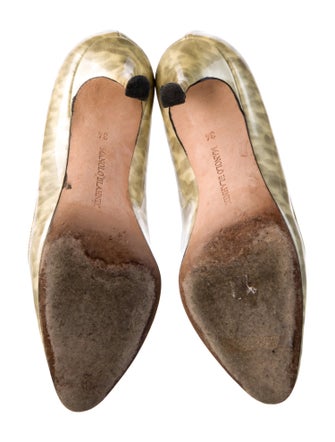 Manolo Blahnik Patent Leather Animal Print Pumps