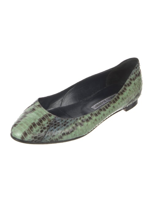 Manolo Blahnik Snakeskin Animal Print Flats
