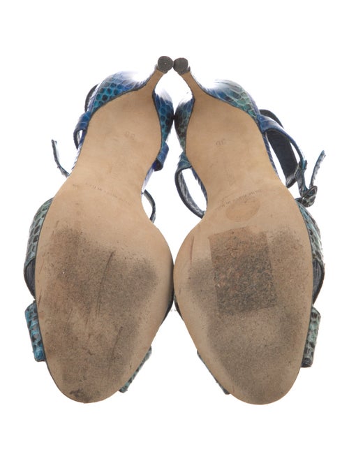 Manolo Blahnik Snakeskin Animal Print Sandals