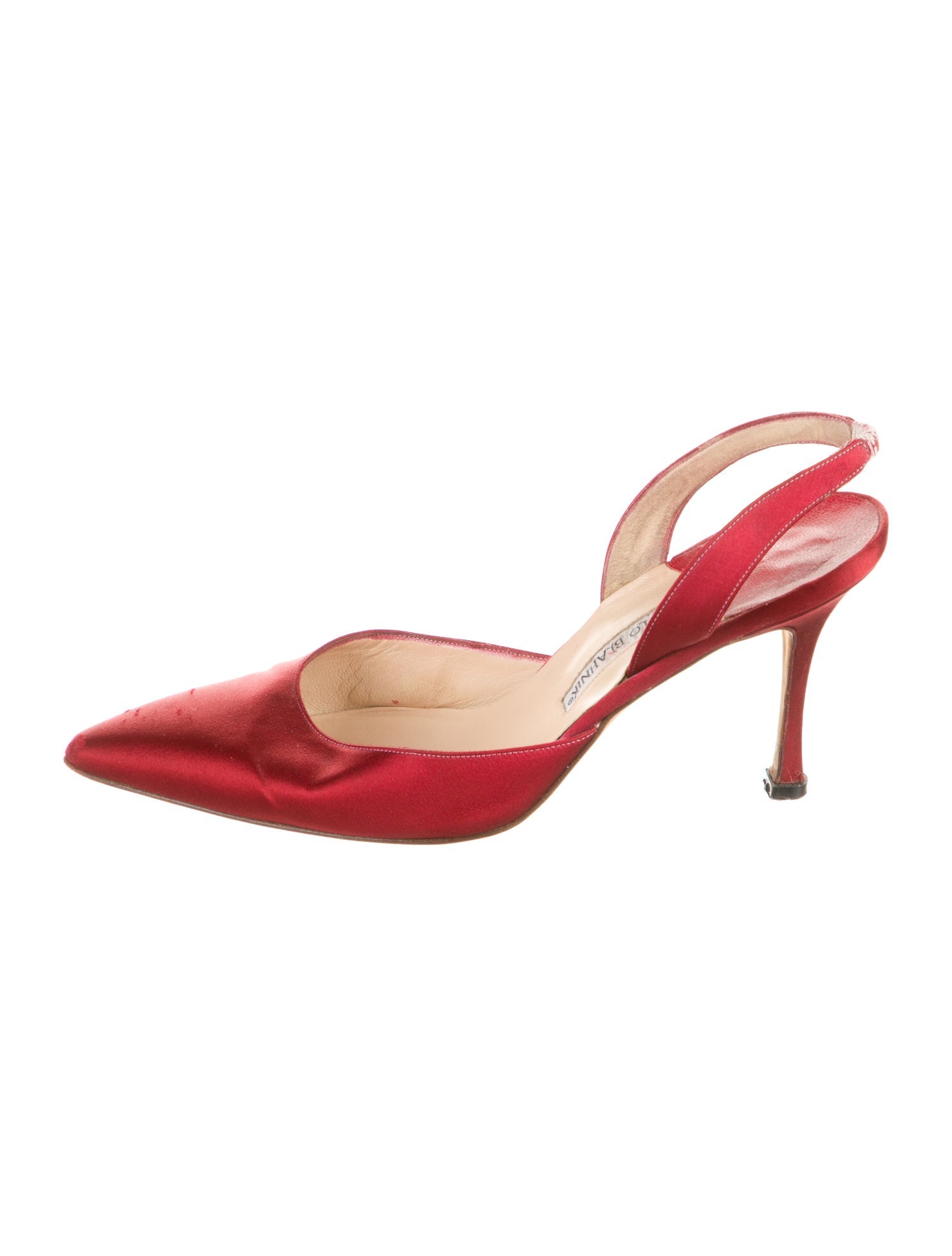 Manolo Blahnik Satin Slingback Pumps