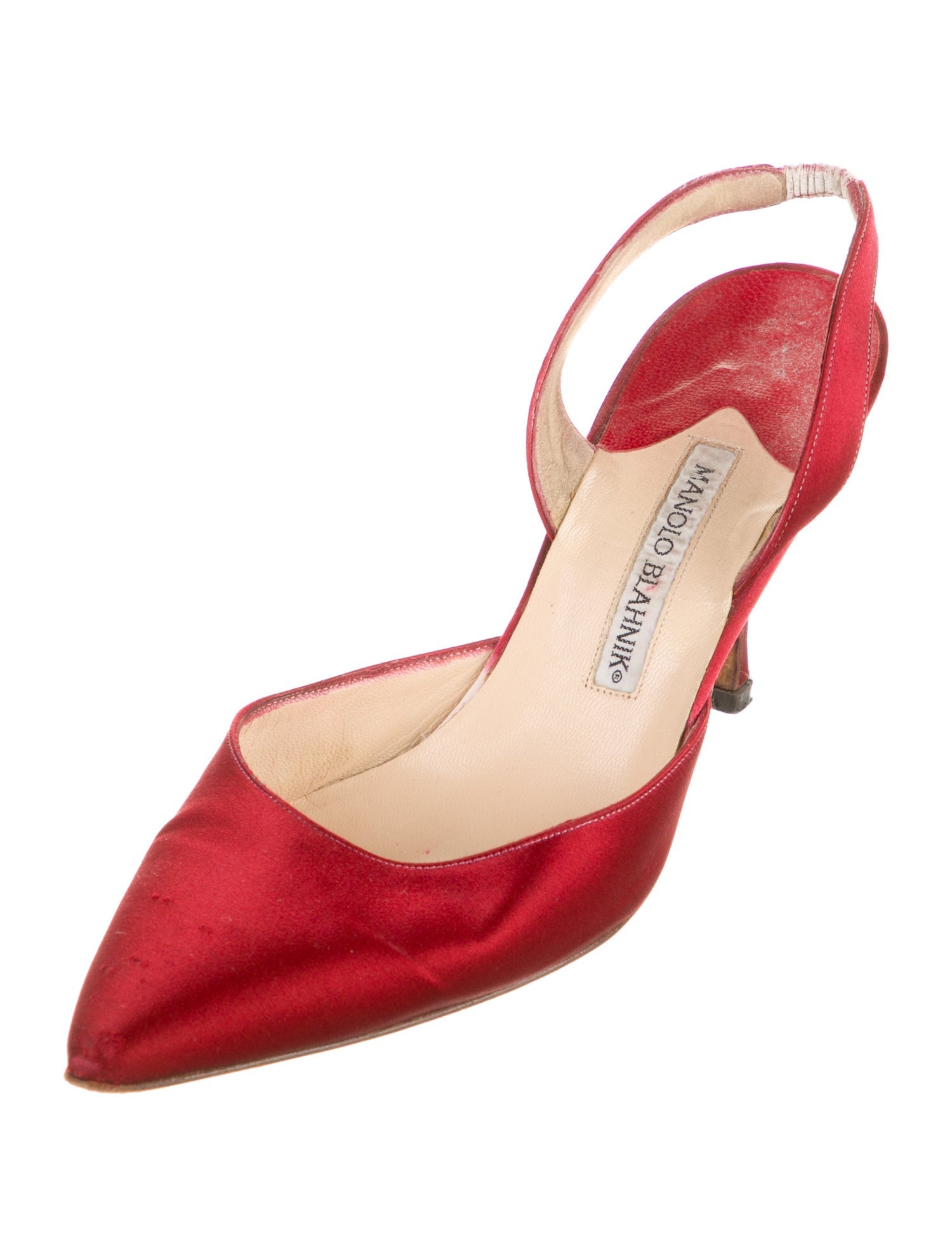 Manolo Blahnik Satin Slingback Pumps