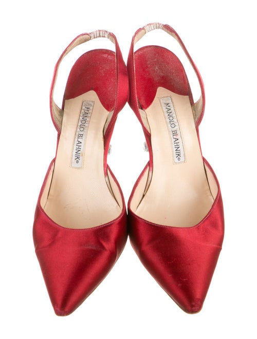 Manolo Blahnik Satin Slingback Pumps