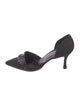 Manolo Blahnik Canvas Ruffle Embellishment D'Orsay Pumps