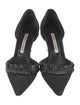Manolo Blahnik Canvas Ruffle Embellishment D'Orsay Pumps
