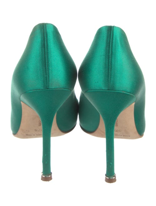 Manolo Blahnik Satin Crystal Embellishments Pumps