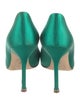 Manolo Blahnik Satin Crystal Embellishments Pumps