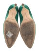 Manolo Blahnik Satin Crystal Embellishments Pumps