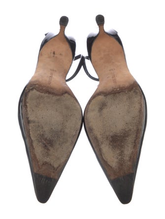 Manolo Blahnik Patent Leather T-Strap Pumps