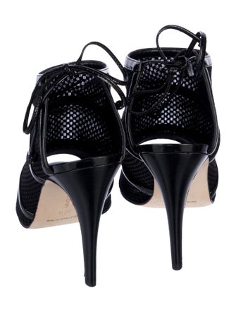 Manolo Blahnik Mesh Accents Slingback Pumps