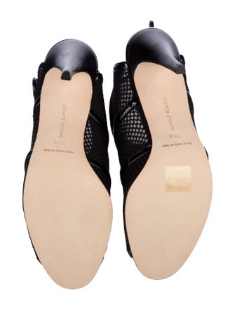 Manolo Blahnik Mesh Accents Slingback Pumps