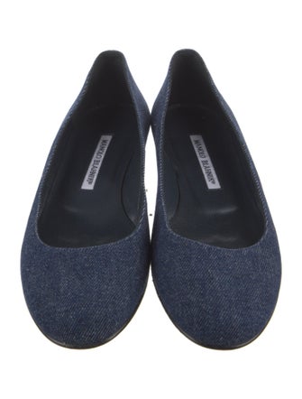 Manolo Blahnik Denim Flats