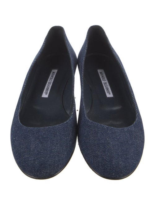 Manolo Blahnik Denim Flats