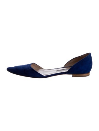 Manolo Blahnik Suede D'Orsay Flats