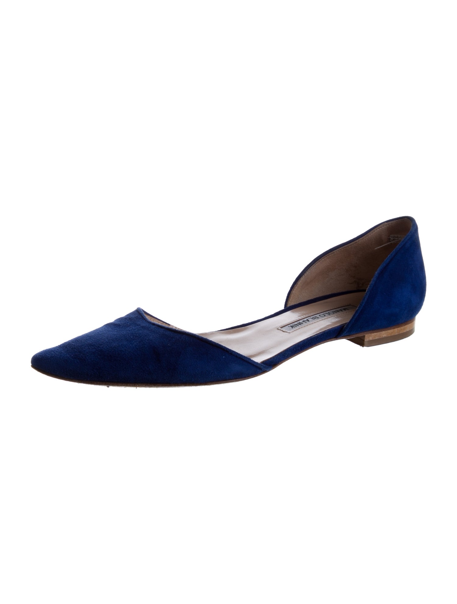 Manolo Blahnik Suede D'Orsay Flats