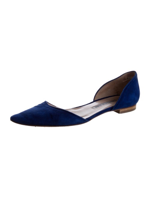 Manolo Blahnik Suede D'Orsay Flats