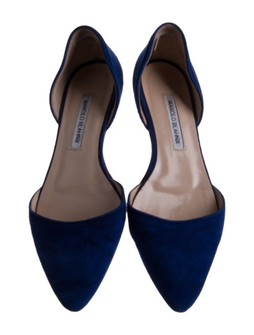 Manolo Blahnik Suede D'Orsay Flats