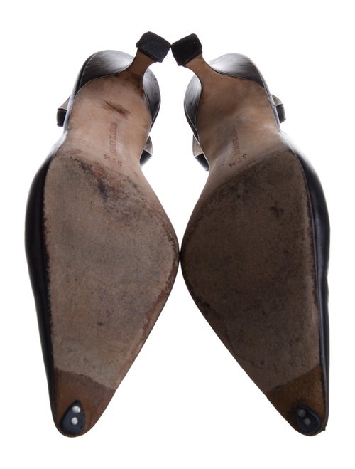 Manolo Blahnik Carolyne Leather Slingback Pumps
