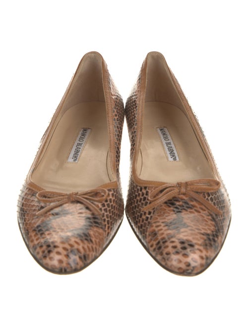 Manolo Blahnik Snakeskin Animal Print Ballet Flats