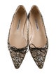 Manolo Blahnik Printed Bow Accents Ballet Flats