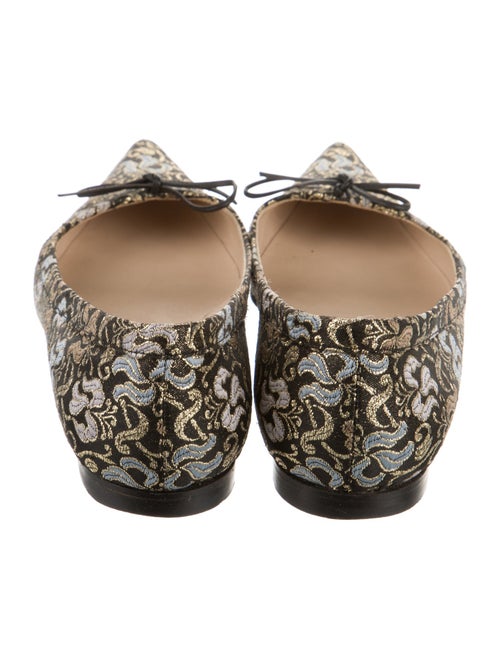 Manolo Blahnik Printed Bow Accents Ballet Flats