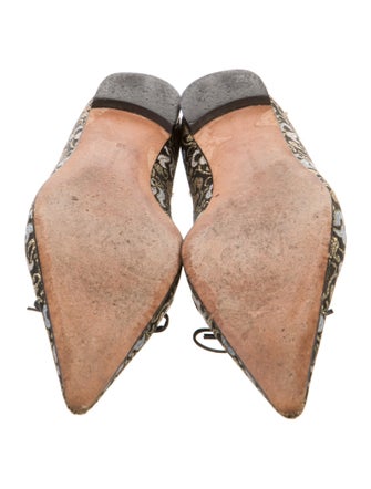 Manolo Blahnik Printed Bow Accents Ballet Flats