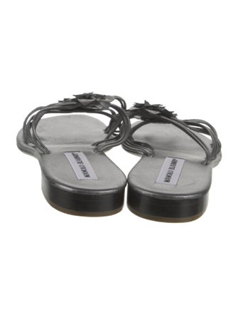 Manolo Blahnik Leather Slides