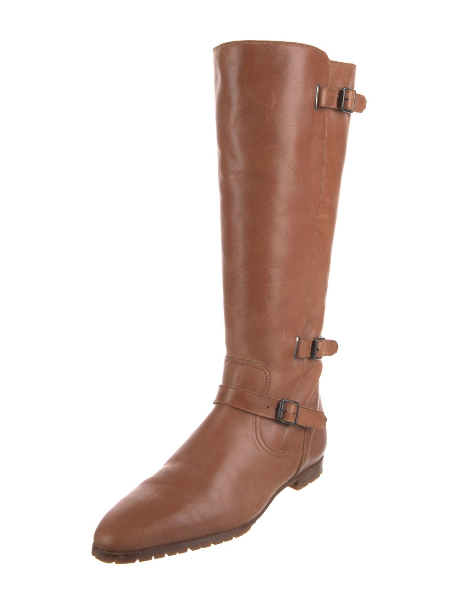 Manolo Blahnik Leather Moto Boots