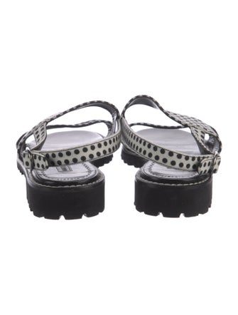 Manolo Blahnik Polka Dot Print Slingback Sandals